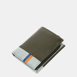Cartera de hombre de piel con protección RFID en verde