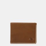 Men's leather wallet with RFID protection in cognac