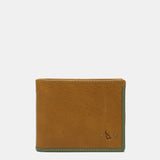 Men's leather wallet with RFID protection in amber