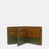 Men's leather wallet with RFID protection in amber