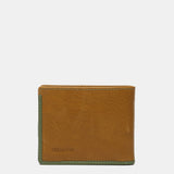 Men's leather wallet with RFID protection in amber