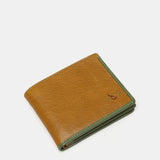 Men's leather wallet with RFID protection in amber