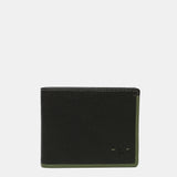 Portafoglio da uomo in pelle con protezione RFID, colore nero