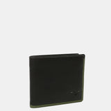 Portafoglio da uomo in pelle con protezione RFID, colore nero