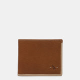 Men's leather wallet with RFID protection in cognac
