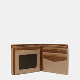 Men's leather wallet with RFID protection in cognac