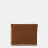 Men's leather wallet with RFID protection in cognac