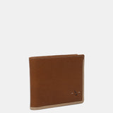 Men's leather wallet with RFID protection in cognac