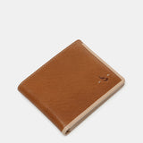 Men's leather wallet with RFID protection in cognac
