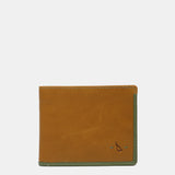 Cartera de hombre de piel con protección RFID en ámbar