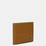 Cartera de hombre de piel con protección RFID en ámbar