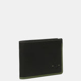 Small leather men's wallet with RFID protection in black