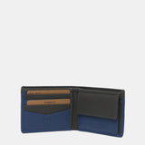 Small leather men's wallet with RFID protection in grey