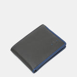 Small leather men's wallet with RFID protection in grey