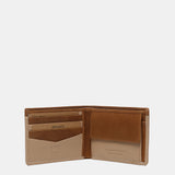 Small men's leather wallet with RFID protection in cognac