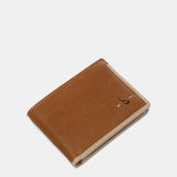 Small men's leather wallet with RFID protection in cognac