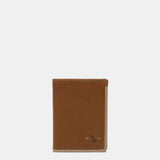 Portafoglio da uomo in pelle con protezione RFID color cognac