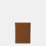 Portafoglio da uomo in pelle con protezione RFID color cognac
