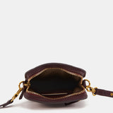 Burgundy leather mobile phone bag