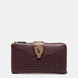 Cartera grande en piel burdeos