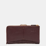 Cartera grande en piel burdeos