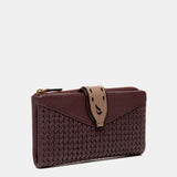 Cartera grande en piel burdeos
