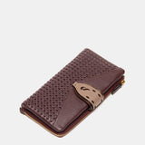Cartera grande en piel burdeos