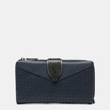 Cartera grande en piel azul