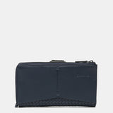 Cartera grande en piel azul