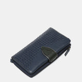 Cartera grande en piel azul