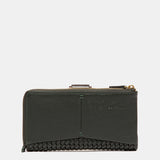 Cartera grande en piel verde