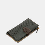 Cartera grande en piel verde
