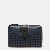 Cartera mediana en piel azul