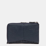 Cartera mediana en piel azul