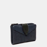 Cartera mediana en piel azul