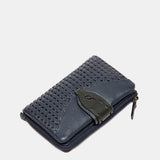 Cartera mediana en piel azul