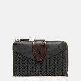 Cartera mediana en piel verde