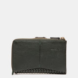 Cartera mediana en piel verde