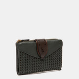 Cartera mediana en piel verde