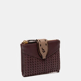 Cartera pequeña en piel burdeos