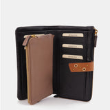 Large black leather wallet