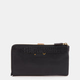 Large black leather wallet