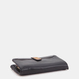 Large black leather wallet