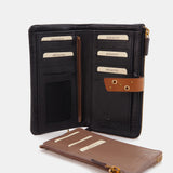 Large black leather wallet