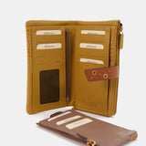 Cartera grande en piel ámbar