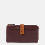 Cartera grande en piel burdeos