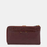 Cartera grande en piel burdeos