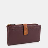 Cartera grande en piel burdeos