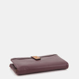 Cartera grande en piel burdeos