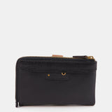 Medium black leather wallet